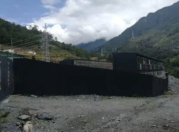 Large scale mining farm with rows of Bitcoin ASIC miners under cooling systems