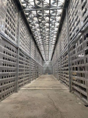 A sprawling Ethereum mining farm with rows of rigs humming in synchronized efficiency